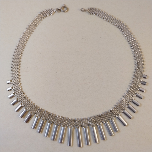 Sterling Silver Italy Choker Necklace - Picture 2 of 12
